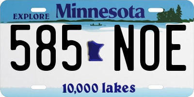 MN license plate 585NOE