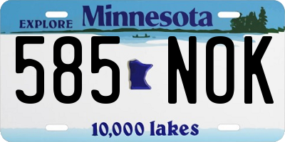MN license plate 585NOK