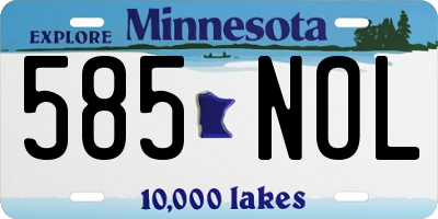 MN license plate 585NOL