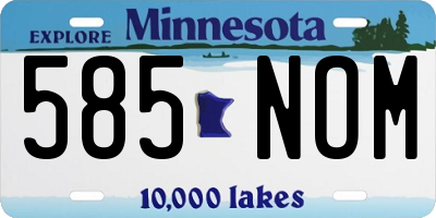 MN license plate 585NOM