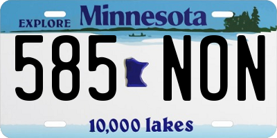 MN license plate 585NON