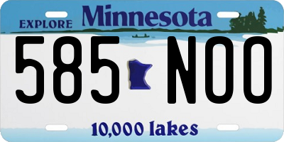 MN license plate 585NOO