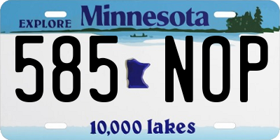 MN license plate 585NOP