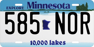 MN license plate 585NOR