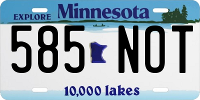 MN license plate 585NOT
