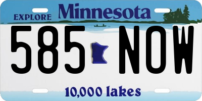 MN license plate 585NOW