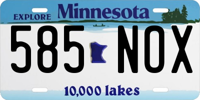 MN license plate 585NOX