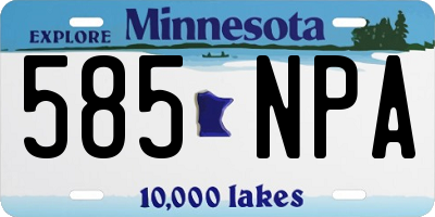 MN license plate 585NPA