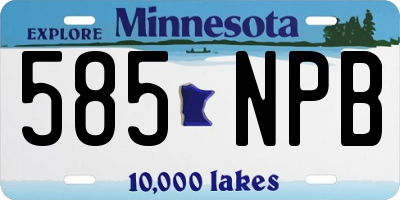 MN license plate 585NPB
