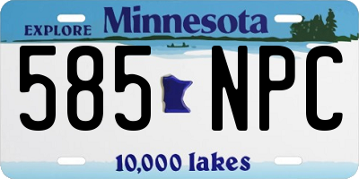 MN license plate 585NPC