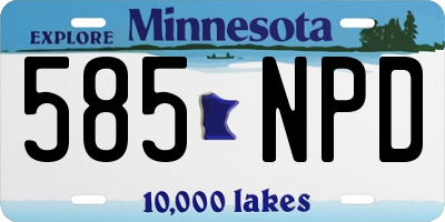 MN license plate 585NPD