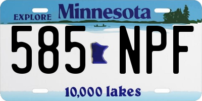 MN license plate 585NPF