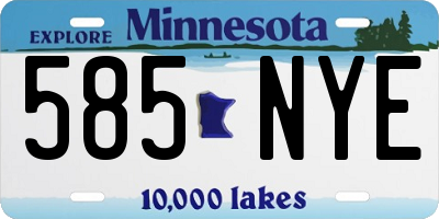 MN license plate 585NYE