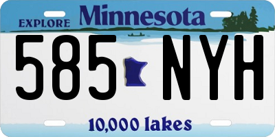 MN license plate 585NYH