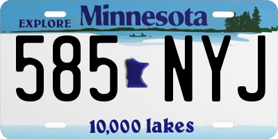 MN license plate 585NYJ