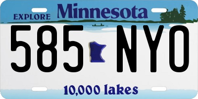 MN license plate 585NYO