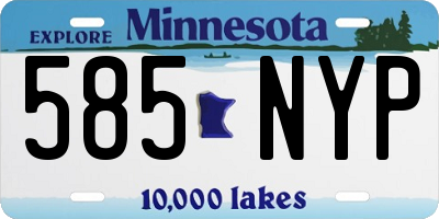 MN license plate 585NYP