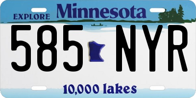 MN license plate 585NYR