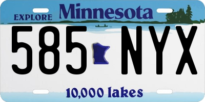 MN license plate 585NYX
