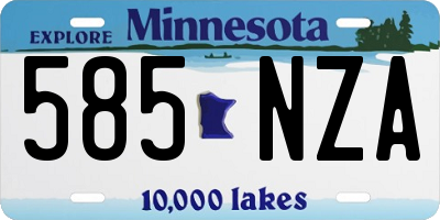 MN license plate 585NZA