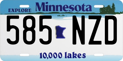 MN license plate 585NZD