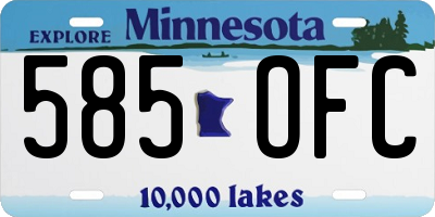 MN license plate 585OFC