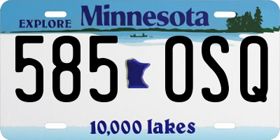 MN license plate 585OSQ