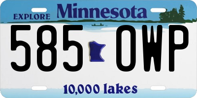 MN license plate 585OWP