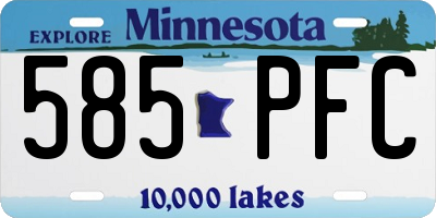 MN license plate 585PFC
