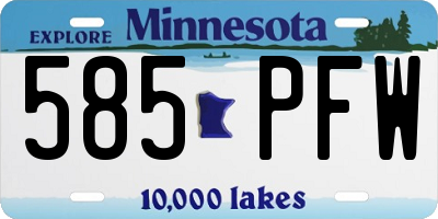 MN license plate 585PFW