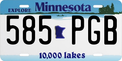 MN license plate 585PGB