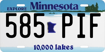 MN license plate 585PIF