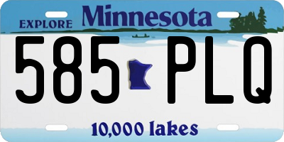 MN license plate 585PLQ