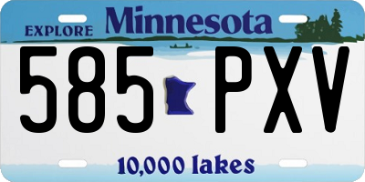 MN license plate 585PXV