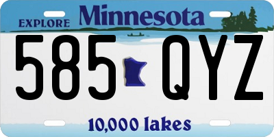 MN license plate 585QYZ