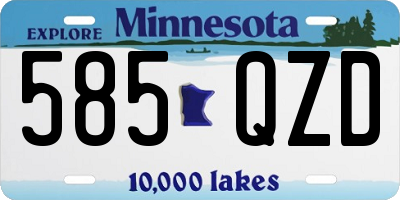 MN license plate 585QZD