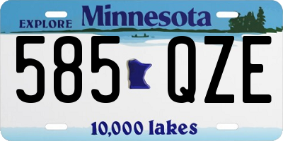 MN license plate 585QZE