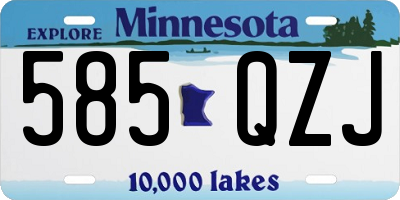 MN license plate 585QZJ