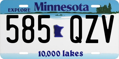 MN license plate 585QZV