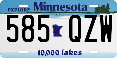MN license plate 585QZW