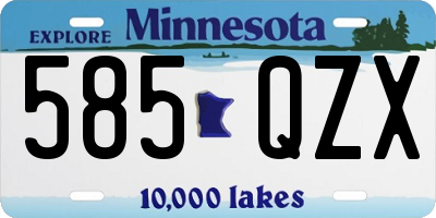 MN license plate 585QZX