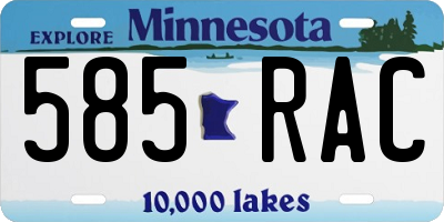 MN license plate 585RAC