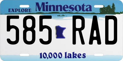 MN license plate 585RAD
