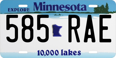 MN license plate 585RAE