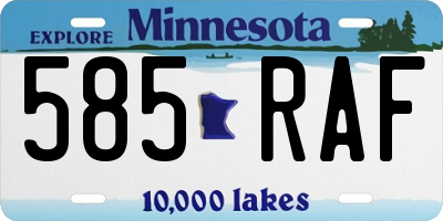 MN license plate 585RAF