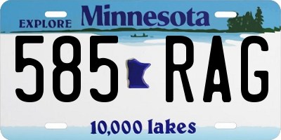 MN license plate 585RAG