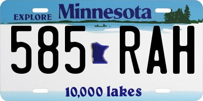 MN license plate 585RAH