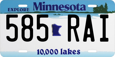 MN license plate 585RAI