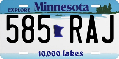MN license plate 585RAJ