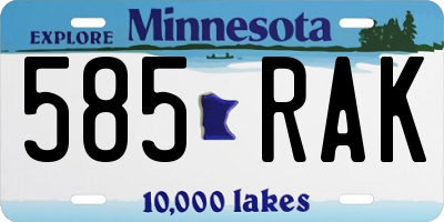 MN license plate 585RAK